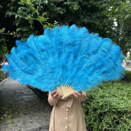 100/130Cm Big Pink Ostrich Feather Dance Fans Foldable Hand Held Plume Fan Decorate Halloween Party Belly Craft Accessories