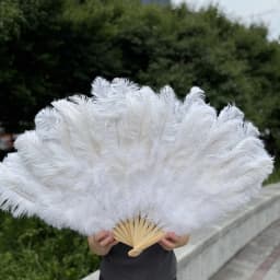 100/130Cm Big Pink Ostrich Feather Dance Fans Foldable Hand Held Plume Fan Decorate Halloween Party Belly Craft Accessories