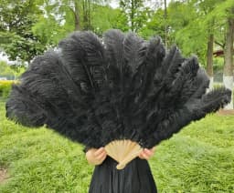 100/130Cm Big Pink Ostrich Feather Dance Fans Foldable Hand Held Plume Fan Decorate Halloween Party Belly Craft Accessories