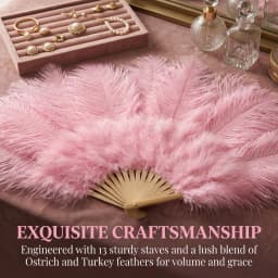 100/130Cm Big Pink Ostrich Feather Dance Fans Foldable Hand Held Plume Fan Decorate Halloween Party Belly Craft Accessories