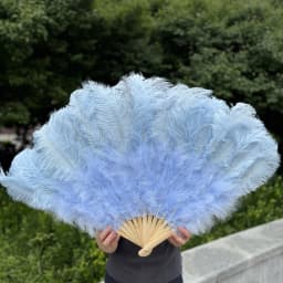 100/130Cm Big Pink Ostrich Feather Dance Fans Foldable Hand Held Plume Fan Decorate Halloween Party Belly Craft Accessories