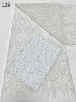 Green Sequin Lace Fabric African Fabric Lace Wedding Dress 2026 Luxury Gold Beaded Lace French Mesh Sequence for Sewing