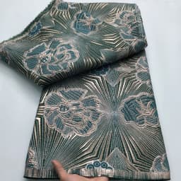 Nigerian Jacquard Lace Fabric 2025 High Quality 5 Yards Gilding African French Brocade Lace Fabric Elegant Dress for Women A4234