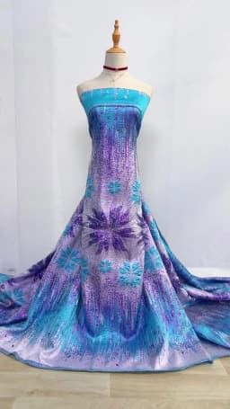 Nigerian Jacquard Lace Fabric 2025 High Quality 5 Yards Gilding African French Brocade Lace Fabric Elegant Dress for Women A4234