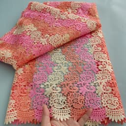Latest 5 Yards Superb Embroidery Guipure Lace Appliques African Cord Water Soluble Fabric Bridal Sewing Garment Celebrants Wear