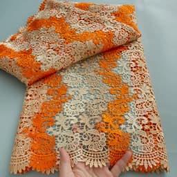 Latest 5 Yards Superb Embroidery Guipure Lace Appliques African Cord Water Soluble Fabric Bridal Sewing Garment Celebrants Wear