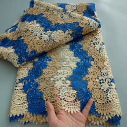 Latest 5 Yards Superb Embroidery Guipure Lace Appliques African Cord Water Soluble Fabric Bridal Sewing Garment Celebrants Wear