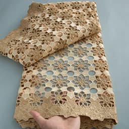 Latest 5 Yards Superb Embroidery Guipure Lace Appliques African Cord Water Soluble Fabric Bridal Sewing Garment Celebrants Wear