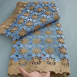 Latest 5 Yards Superb Embroidery Guipure Lace Appliques African Cord Water Soluble Fabric Bridal Sewing Garment Celebrants Wear