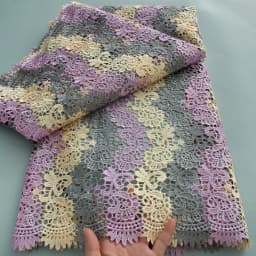 Latest 5 Yards Superb Embroidery Guipure Lace Appliques African Cord Water Soluble Fabric Bridal Sewing Garment Celebrants Wear