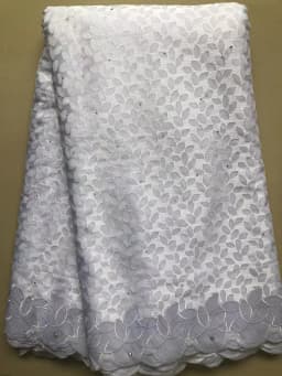 Latest African Cotton Lace Fabric With Stones 2025 High Quality Swiss Voile Lace For Nigerian Sewing Wedding Party Dresses