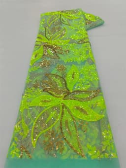 latest nigerian lace fabrics French Tulle Net Lace with Sequins and Beads African Embroidered Lace Fabric Lace Fabric for Sewing