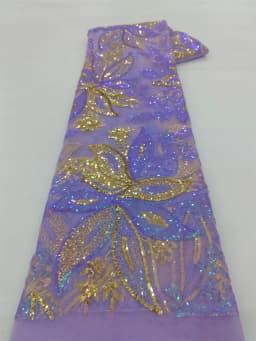 latest nigerian lace fabrics French Tulle Net Lace with Sequins and Beads African Embroidered Lace Fabric Lace Fabric for Sewing