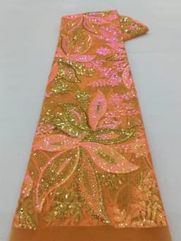 latest nigerian lace fabrics French Tulle Net Lace with Sequins and Beads African Embroidered Lace Fabric Lace Fabric for Sewing