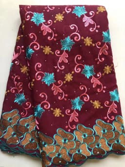 African Cotton Lace Fabric 2024 Swiss Voile 5 Yards Nigerian Cotton Lace Fabric With Stones Diy Dress for Wedding Party Sewing