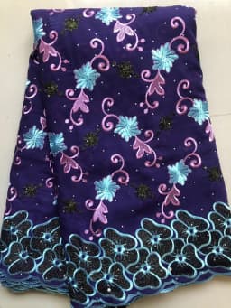 African Cotton Lace Fabric 2024 Swiss Voile 5 Yards Nigerian Cotton Lace Fabric With Stones Diy Dress for Wedding Party Sewing