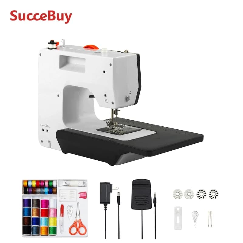 SucceBuy Sewing Machine Portable Sewing Machine for Beginners 38 Built-in Stitches & Reverse Sewing Dual Speed Sewing Machine