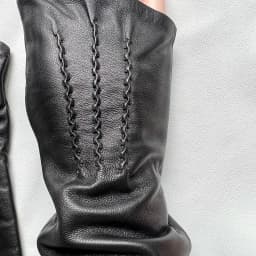 Men's Fingerless Gloves Women's Half-fingerless Gloves Black Sheepskin 29cm Length Leather Gloves Windproof Driving Gloves Black