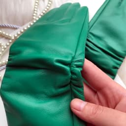 Female Long Genuine Leather Gloves,100% Sheepskin Women's Long Gloves,Green Winter Long Real Leather Gloves Cold protection