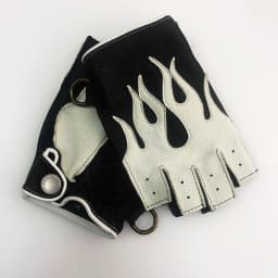 Men's Deerskin Gloves 2026 Spring NEW Locomotive Cycling Retro Thin Mittens Male Half Finger Color Blocking Flame Leather Luvas
