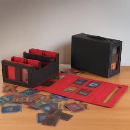 Card Box, Three Rows and Four Drawers Handheld Card Box, Multiple Colors to Choose from, Convenient for Going out and Storage