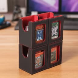 Card Box, Three Rows and Four Drawers Handheld Card Box, Multiple Colors to Choose from, Convenient for Going out and Storage