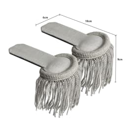 Handmade Silver Shoulder Epaulettes & Metallic Aiguillette for Formal Dress, Guard Uniform, Film Collection