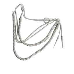 Handmade Silver Shoulder Epaulettes & Metallic Aiguillette for Formal Dress, Guard Uniform, Film Collection