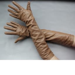 Customize Men's Gloves Real Leather Extra Long Straight Style Sheepskin Winter Warm Cuff New Women's Long Glove Opera