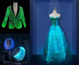 LED Fiber Optic Clothing Textile Fiber Optic Fabric for Luminous Clothing USB Style Control 140cm*100cm (4.59ft*3.28ft)