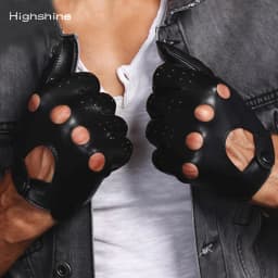 luxury Genuine Driving Gloves For Men Unlined Touch Screen Soft Thin Fit Hand Short motorcycle Leather Gloves
