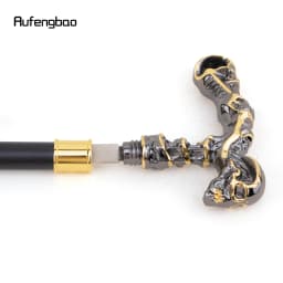 Golden Black Skull Walking Stick with 26cm Hidden Sword Self Defense Fashion Cane Sword Cosplay Crosier Vampire Stick 93cm