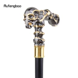 Golden Black Skull Walking Stick with 26cm Hidden Sword Self Defense Fashion Cane Sword Cosplay Crosier Vampire Stick 93cm