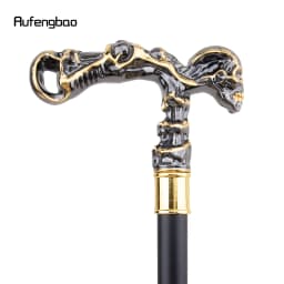 Golden Black Skull Walking Stick with 26cm Hidden Sword Self Defense Fashion Cane Sword Cosplay Crosier Vampire Stick 93cm