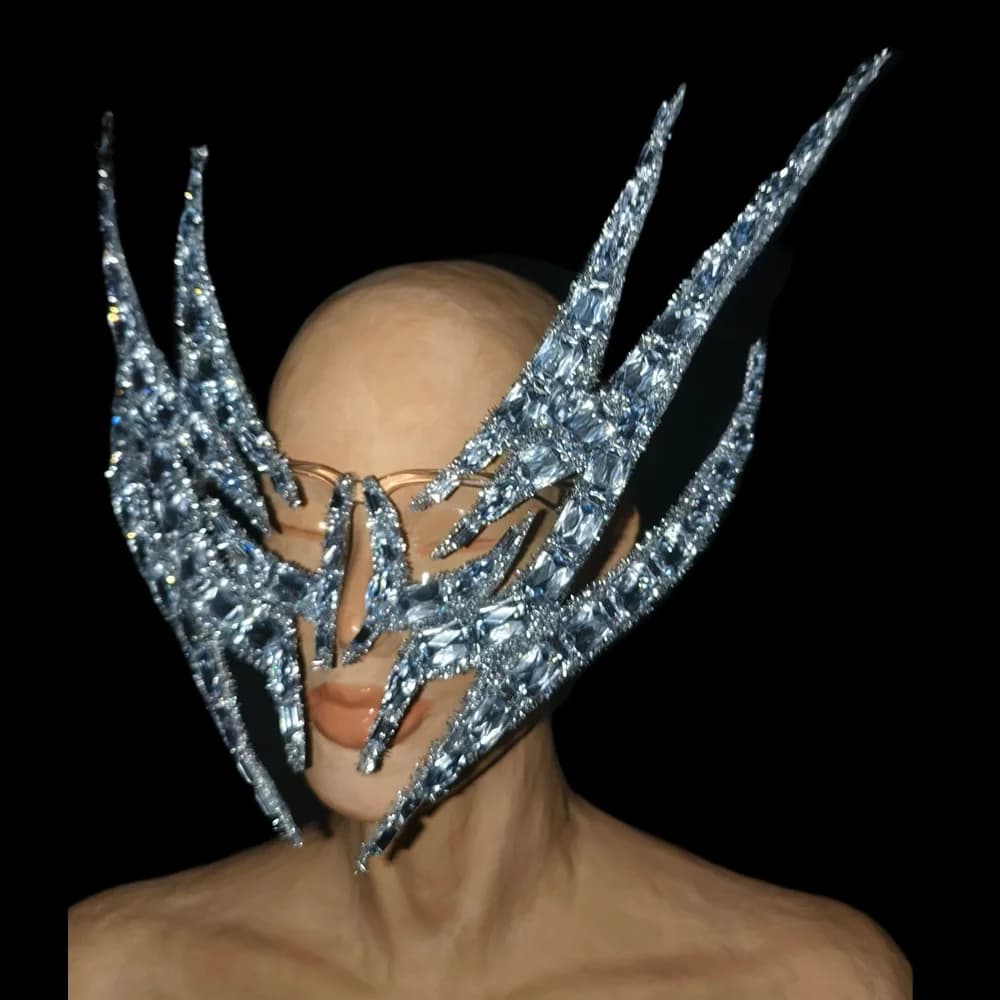 Rhinestone Eye Mask Women Unisex Club Party Prom Crystal Glasses Halloween Masquerade Fancy Ball Stage Show Performance Mask