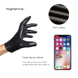 Men's Thin Lambskin Leather Gloves Wrist Button Tight-Fitting Unlined Luxury Italy Gloves Winter Warm Driving Touch Screen