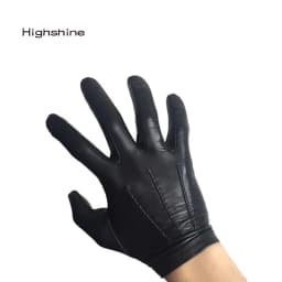 Men's Thin Lambskin Leather Gloves Wrist Button Tight-Fitting Unlined Luxury Italy Gloves Winter Warm Driving Touch Screen