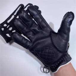 Men Genuine Leather Motorcycle Gloves Male Winter Warm Skeleton Plus Fleece Lined Mittens Tactical Handschuhe Screen Touched