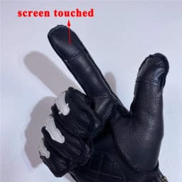 Men Genuine Leather Motorcycle Gloves Male Winter Warm Skeleton Plus Fleece Lined Mittens Tactical Handschuhe Screen Touched