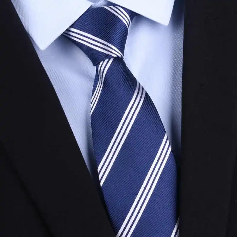 High Quality 100% Real Silk Tie For Men's Business Banquet Formal Shirt Accessories With Fashionable Striped Pattern 8CM Necktie