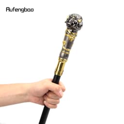 Golden Black Puppy Bulldog Dog Walking Stick with 26cm Hidden Sword Self Defense Fashion Cane Sword Cosplay Crosier 93cm