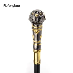 Golden Black Puppy Bulldog Dog Walking Stick with 26cm Hidden Sword Self Defense Fashion Cane Sword Cosplay Crosier 93cm