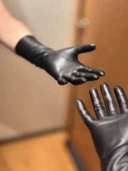 26new men's long French imported lambskin fashion tight-tight cos comic leather gloves