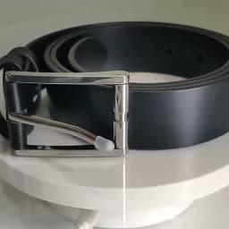 35mm Pure Titanium Pin Buckle Black Leather Belt Strap Full Grain Cowhide One Piece Screw for Fashionable Men And Women