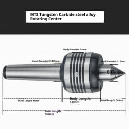 MT3 MT4 Morse Taper Live Center High Precision Rotating Center for Lathe Machine Standard Alloy Revolving Centre CNC