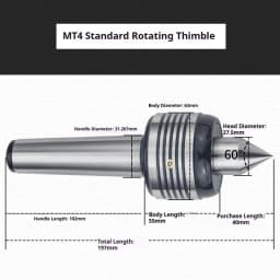 MT3 MT4 Morse Taper Live Center High Precision Rotating Center for Lathe Machine Standard Alloy Revolving Centre CNC