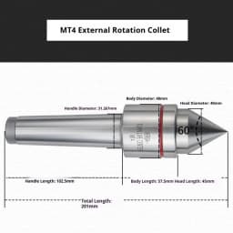 MT3 MT4 Morse Taper Live Center High Precision Rotating Center for Lathe Machine Standard Alloy Revolving Centre CNC