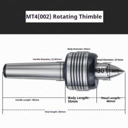 MT3 MT4 Morse Taper Live Center High Precision Rotating Center for Lathe Machine Standard Alloy Revolving Centre CNC