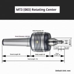 MT3 MT4 Morse Taper Live Center High Precision Rotating Center for Lathe Machine Standard Alloy Revolving Centre CNC