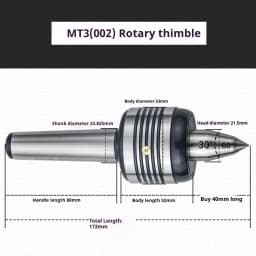 MT3 MT4 Morse Taper Live Center High Precision Rotating Center for Lathe Machine Standard Alloy Revolving Centre CNC